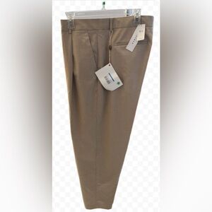 Topman Men’s Wide Leg Beige Pleated Front Slouch Fit Relaxed Dress Pants 34 x 32